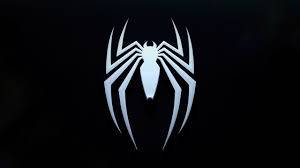 White Spiderman Chest Icon In Solid Black Wallpaper