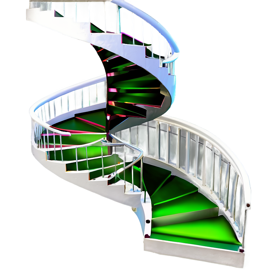 White Spiral Staircase Png 06242024 PNG