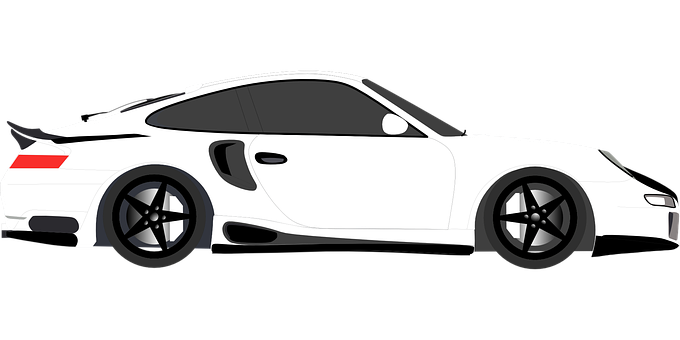 White Sports Car Silhouette PNG