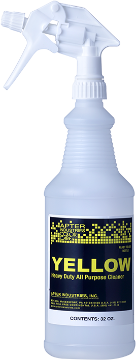 White Spray Bottle Yellow Cleaner Label PNG