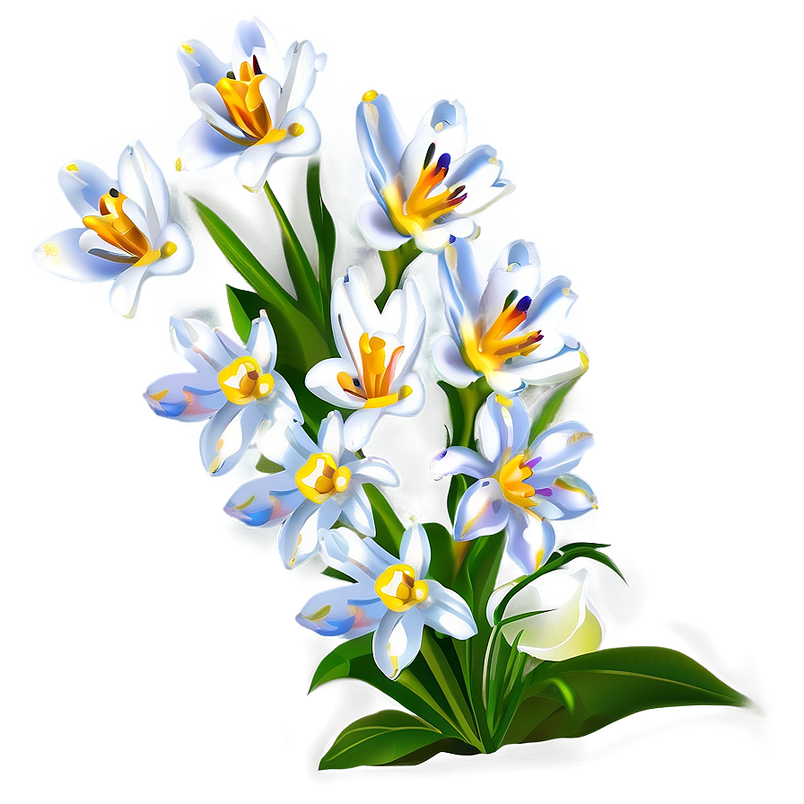 White Spring Flowers Png Ehb PNG