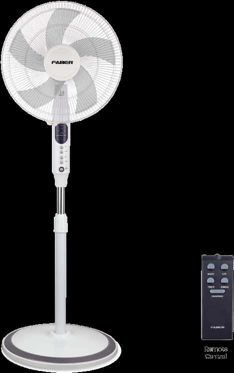 White Standing Fanwith Remote Control PNG