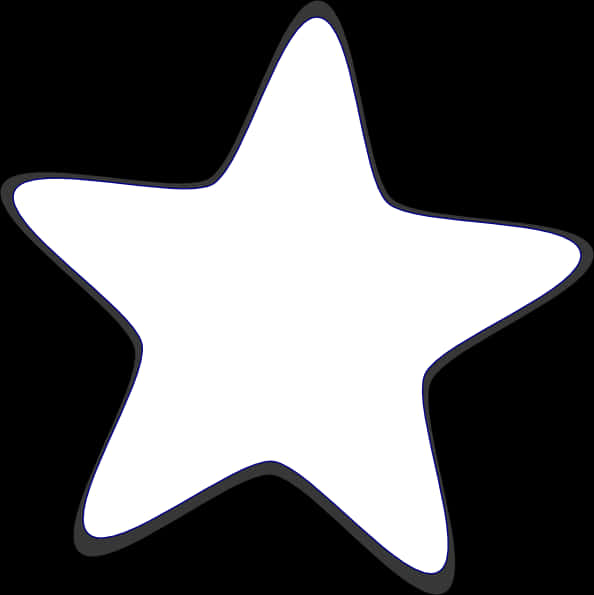 White Star Icon Black Background PNG