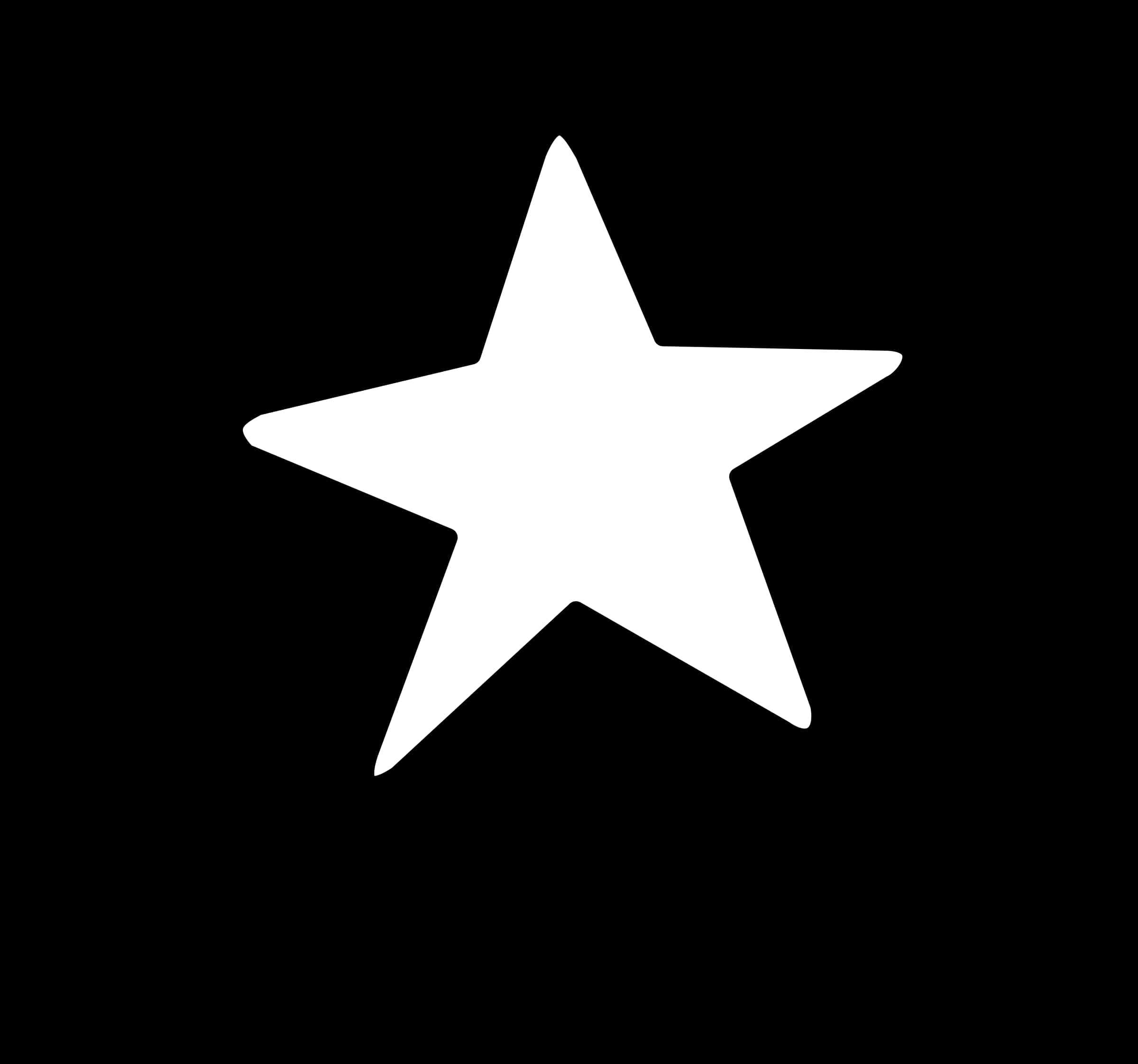 White Star Iconon Black Background PNG