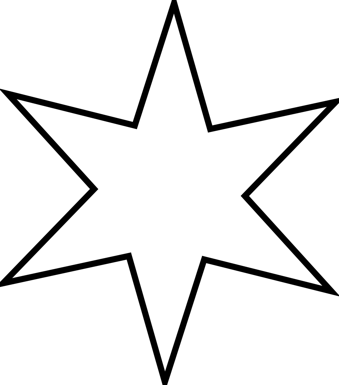 White Star Outlineon Teal Background PNG