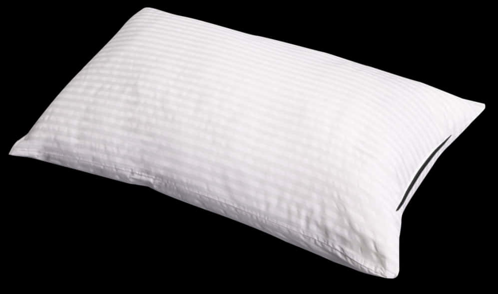 White Striped Pillowon Black Background PNG