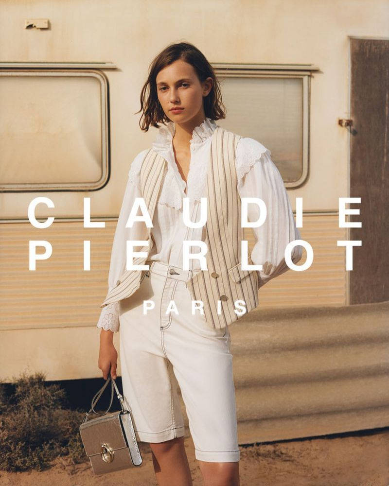 White Striped Vest Claudie Pierlot Wallpaper