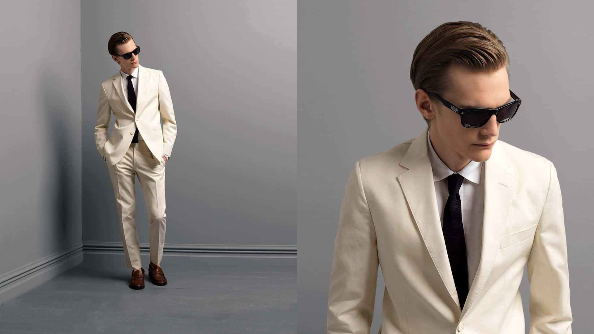 Download White Suit Mens Fashion Wallpaper 