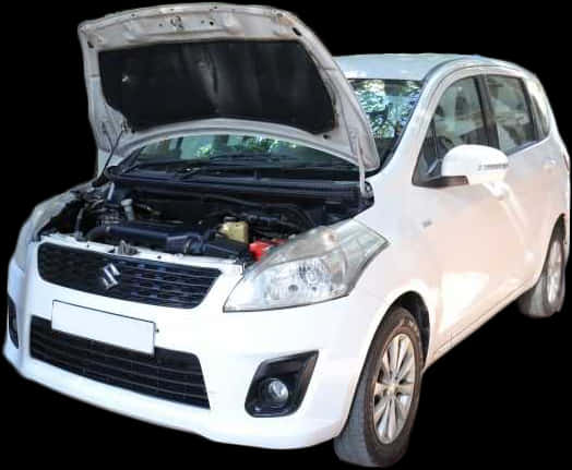 White Swift Car Engine Open PNG