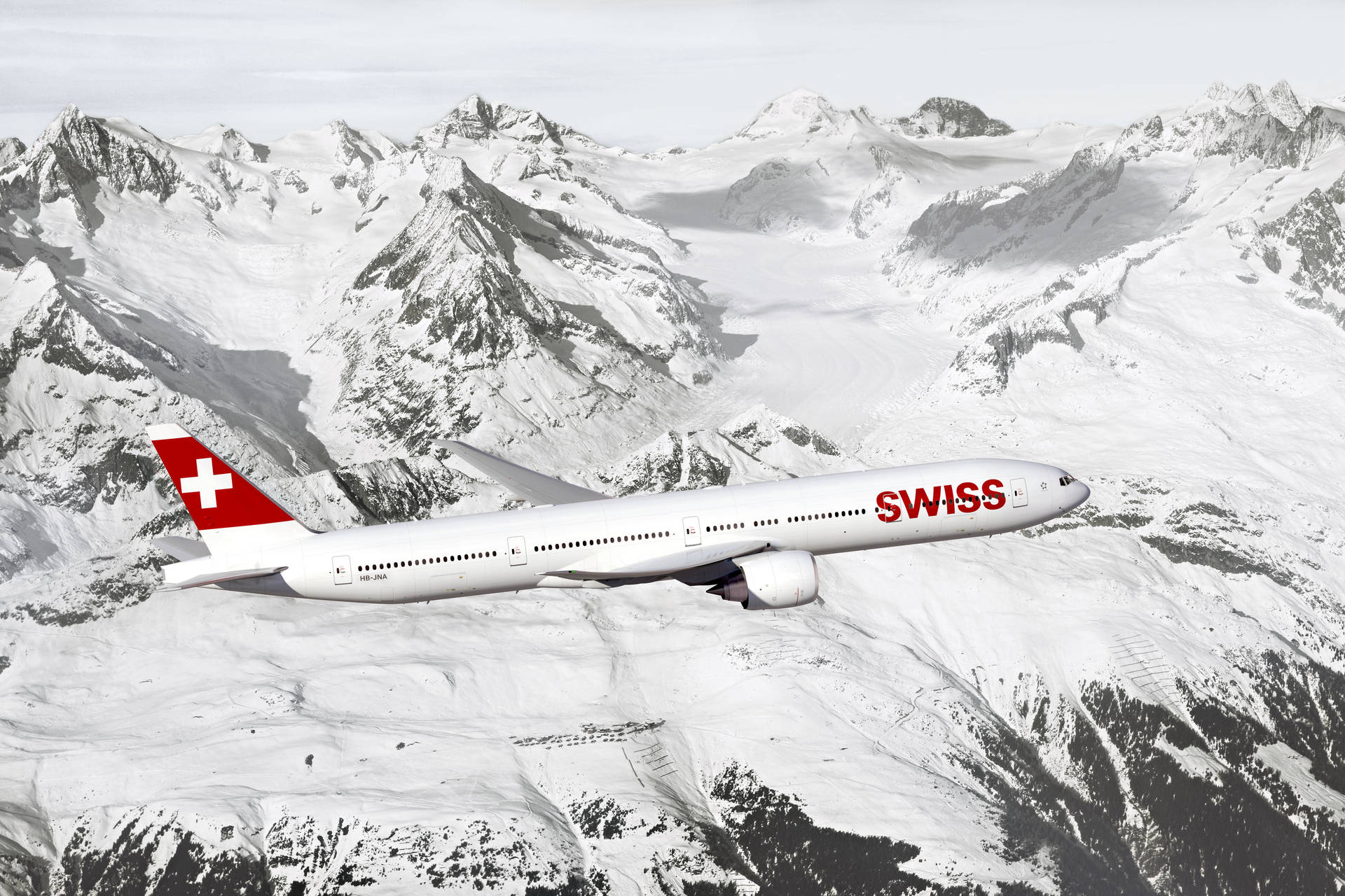 White Swiss Airplane 4K Wallpaper