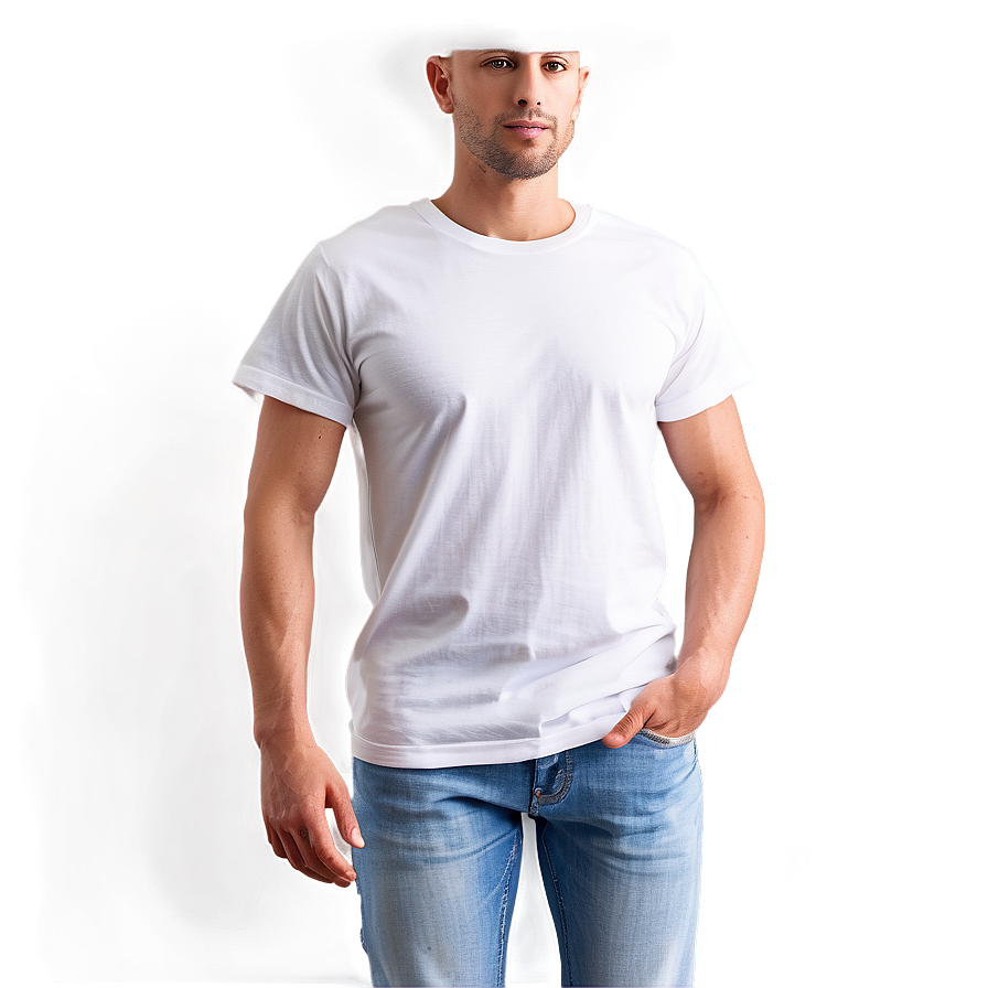 White T-shirt Mockup For Apparel Design Png 06132024 PNG