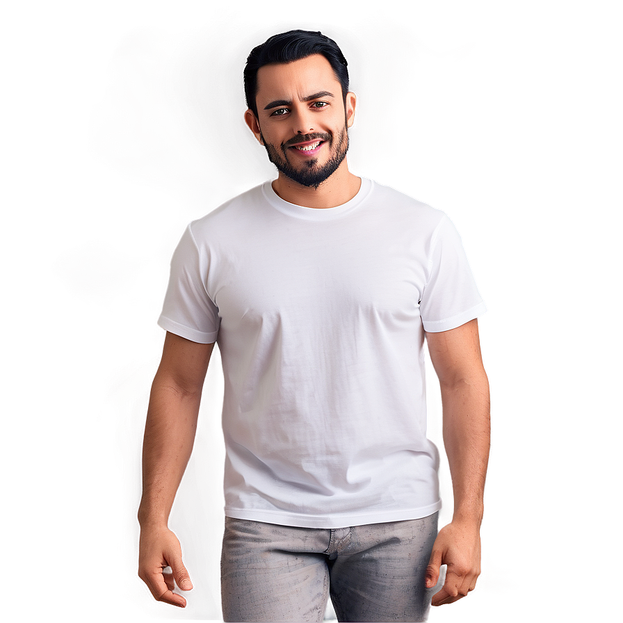 White T-shirt Mockup For Printing Png Utg66 PNG