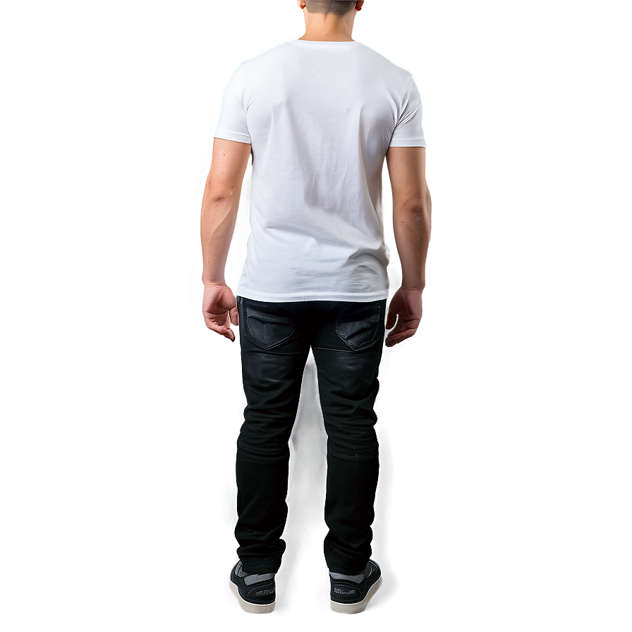 White T-shirt Mockup On Model Png 06132024 PNG