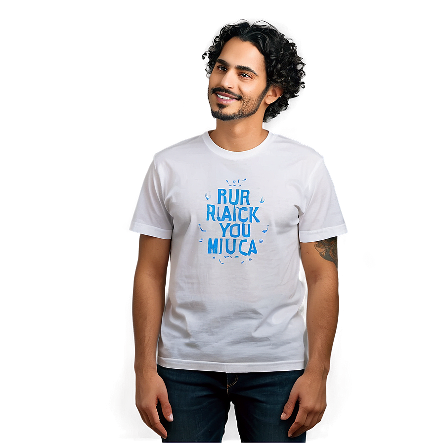 White T-shirt Mockup On Model Png 18 PNG