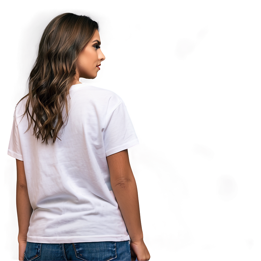 White T-shirt Mockup Side View Png Cit PNG