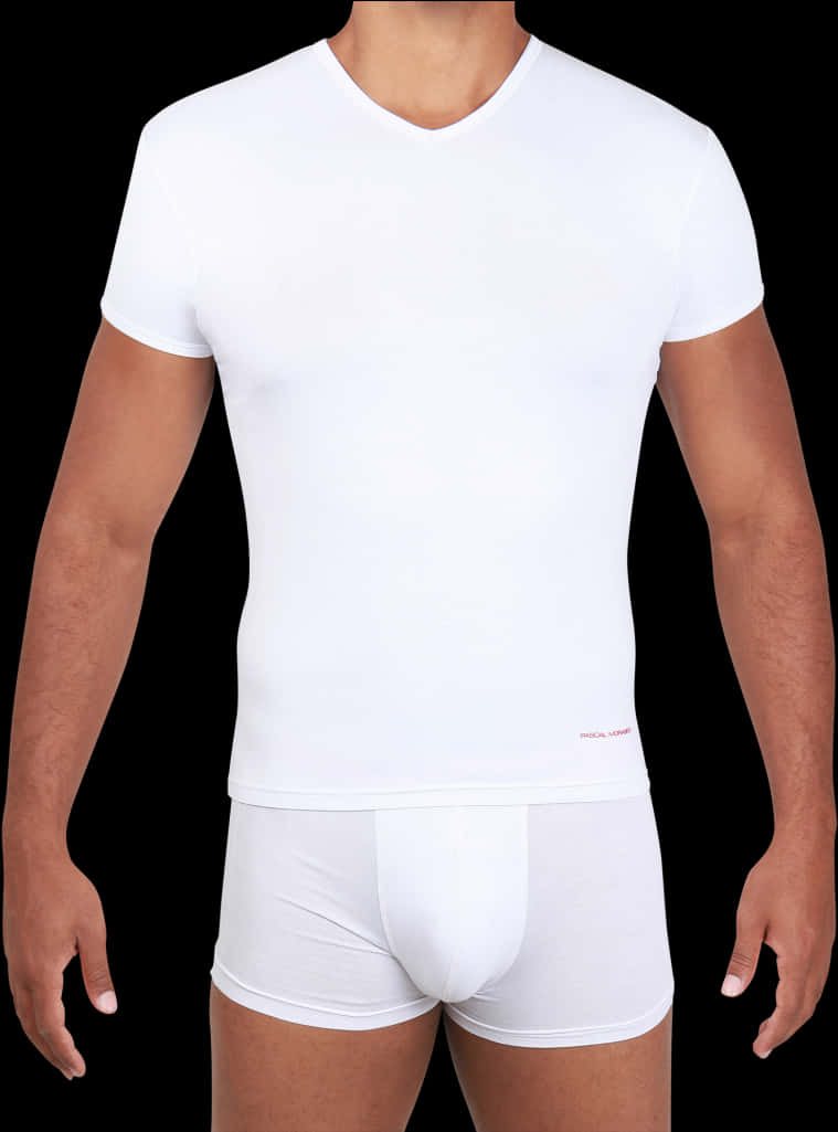 White T Shirtand Underwearon Mannequin PNG