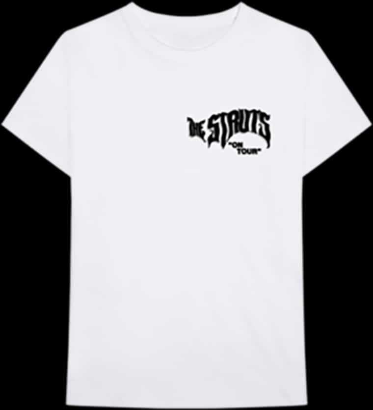 White T Shirtwith Black Graphic Print PNG
