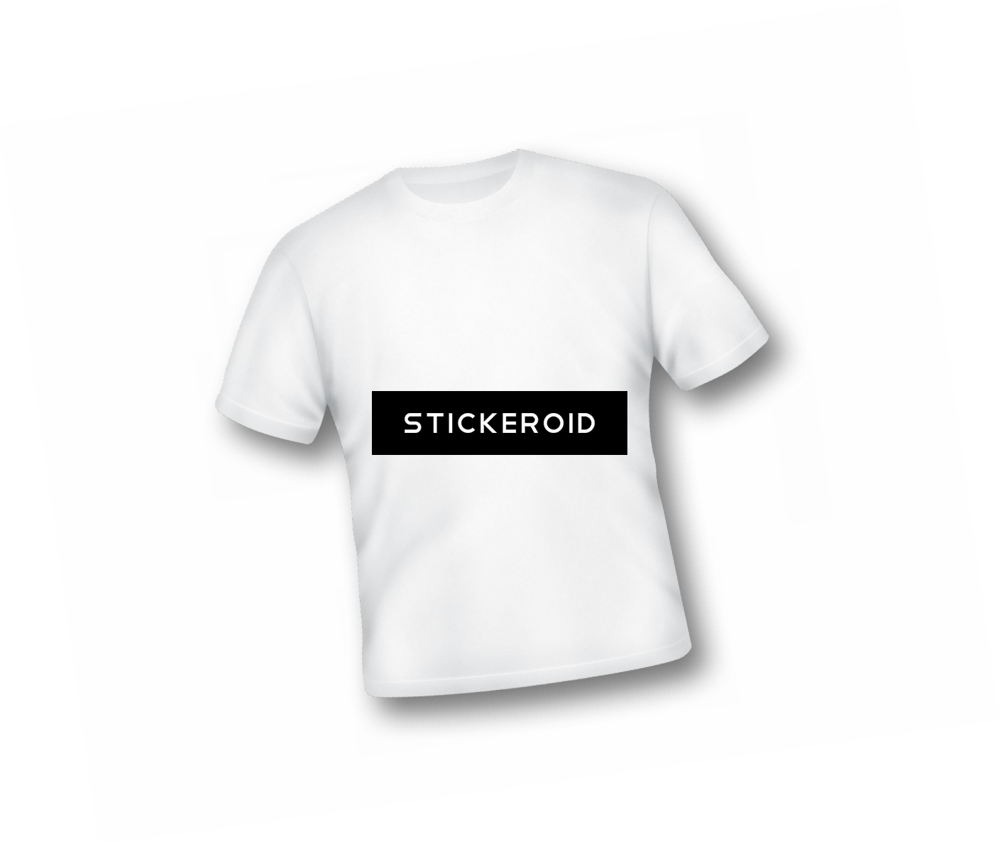 White T Shirtwith Black Logo Mockup PNG