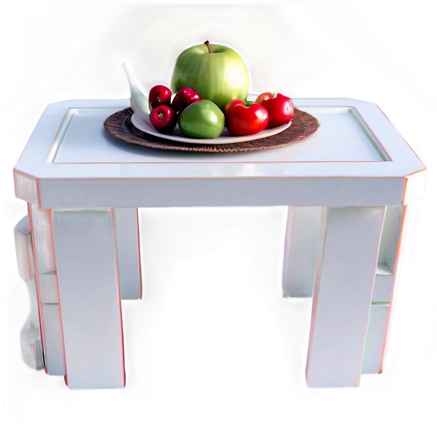 White Table 3d View Png 06122024 PNG