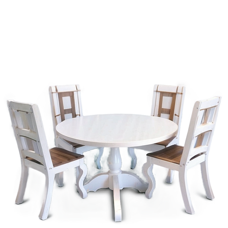 White Table For Four Png Tji72 PNG
