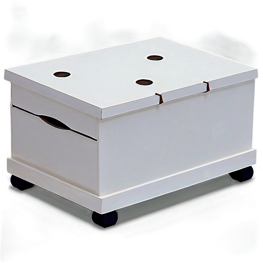 White Table With Storage Png Wkj PNG