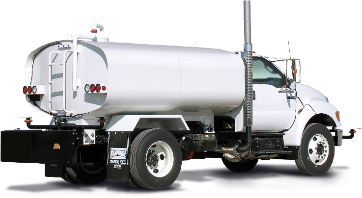 White Tanker Truck Side View PNG
