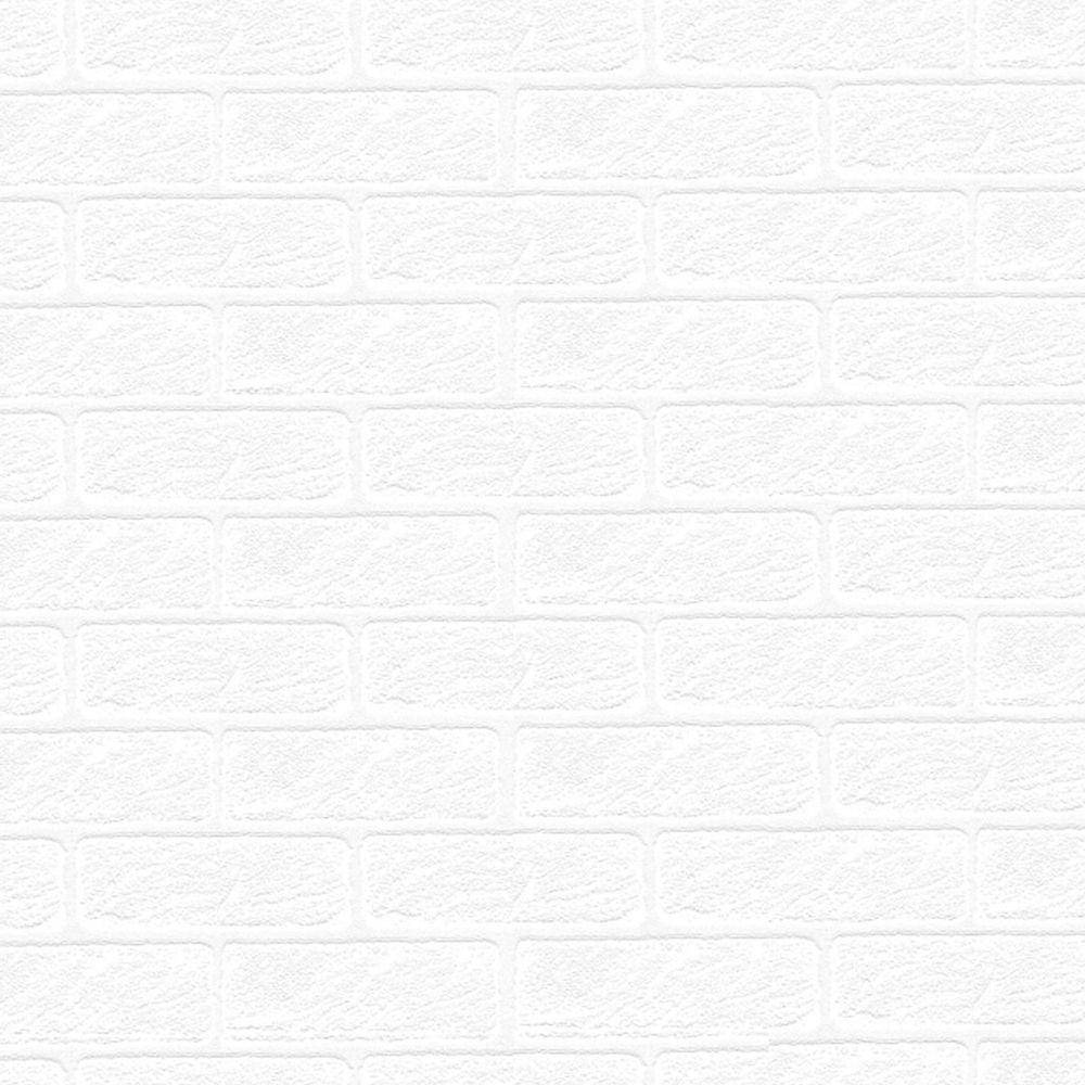 White Texture Brick Wall Wallpaper