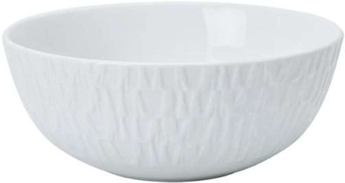 White Textured Ceramic Bowl PNG