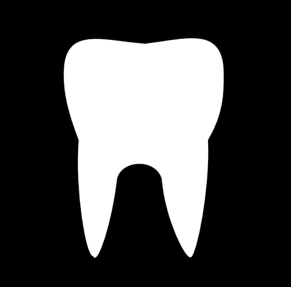 White Tooth Icon Black Background PNG