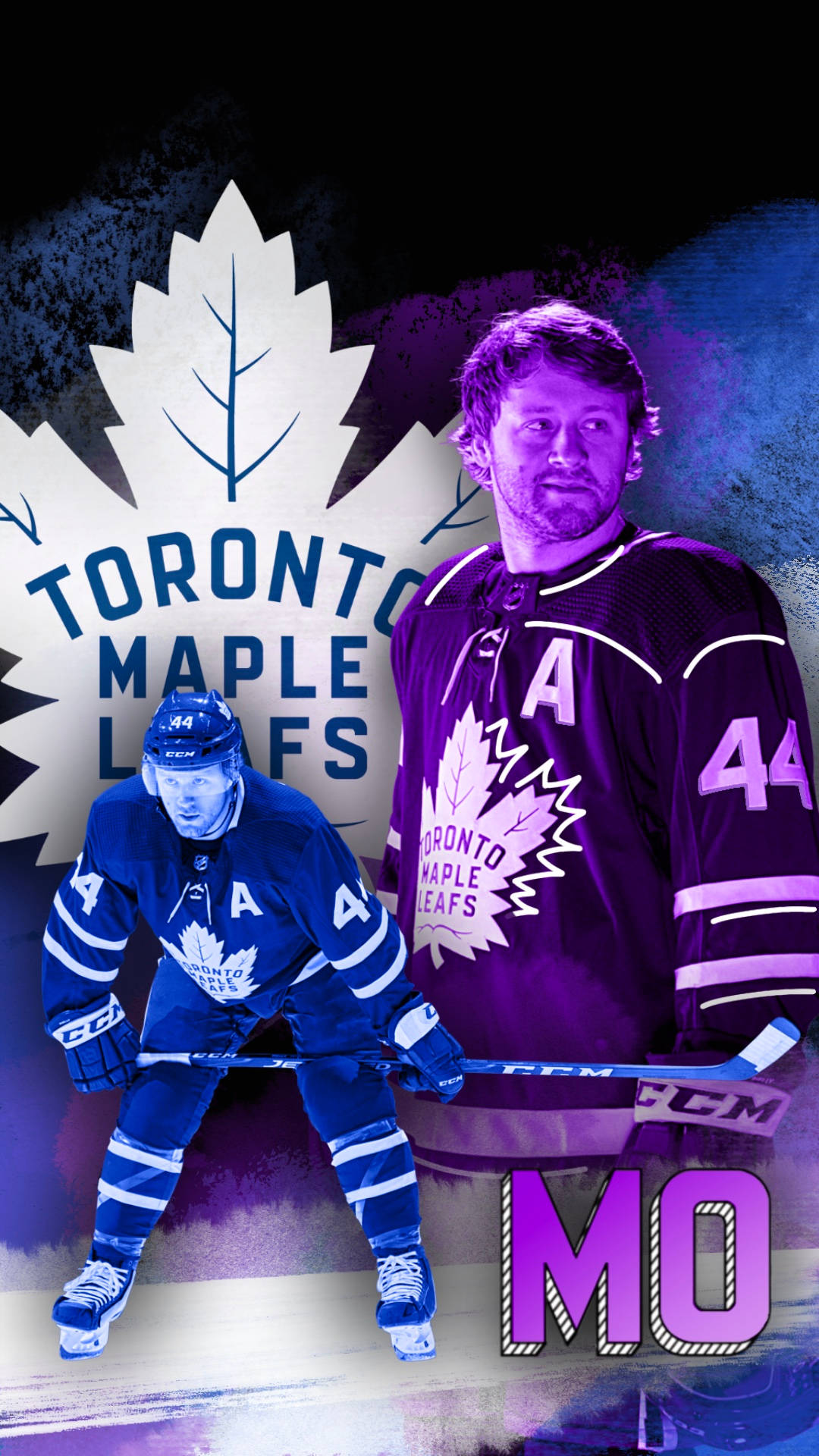 Hvid Toronto Maple Leafs Morgan Rielly Logo Tapet Wallpaper