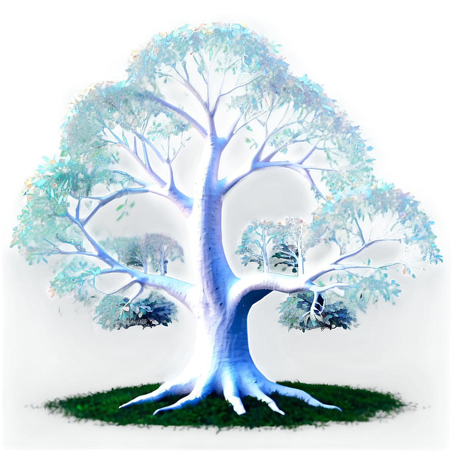 White Tree In Fantasy Forest Png Bfl PNG