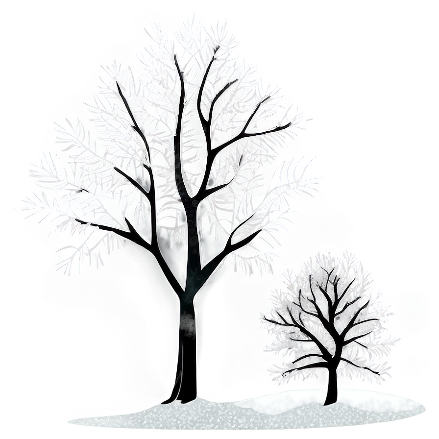 White Tree In Mist Illustration Png Jtv PNG