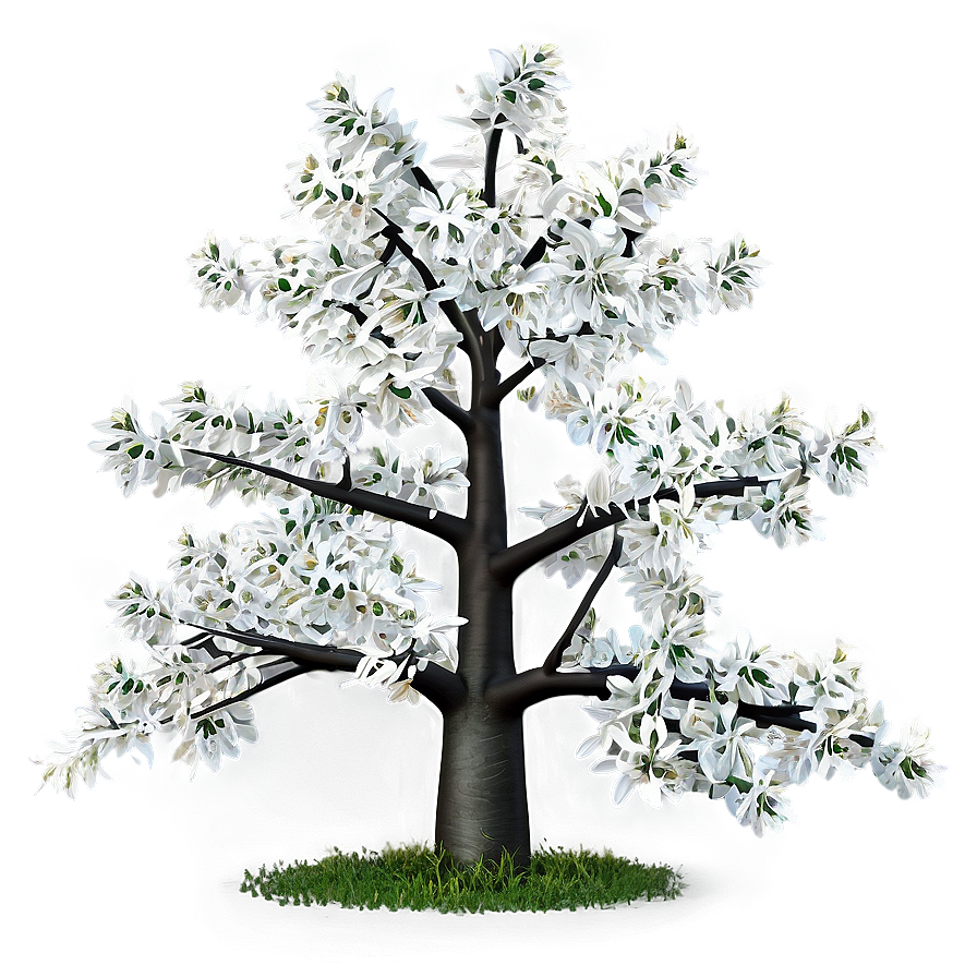 White Tree In Spring Bloom Png Yid PNG