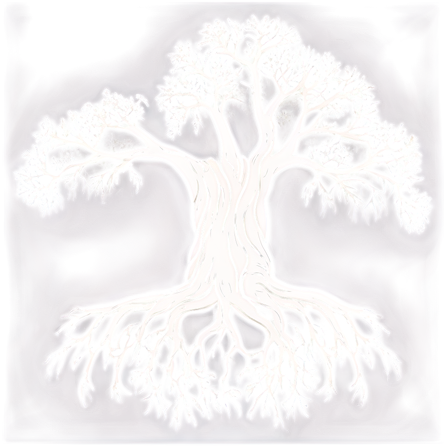 White Tree With Roots Vector Png 06252024 PNG