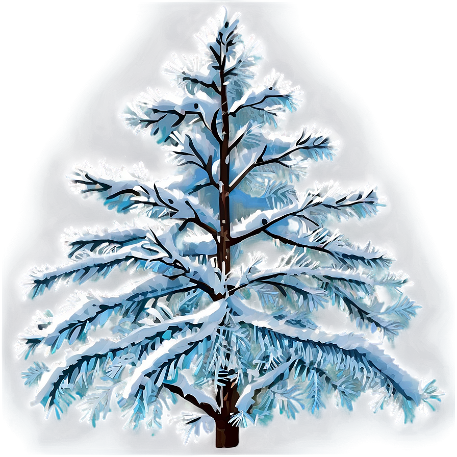 White Tree With Snowflakes Png Whb PNG