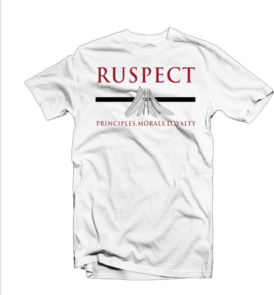 White Tshirt Ruspect Design PNG