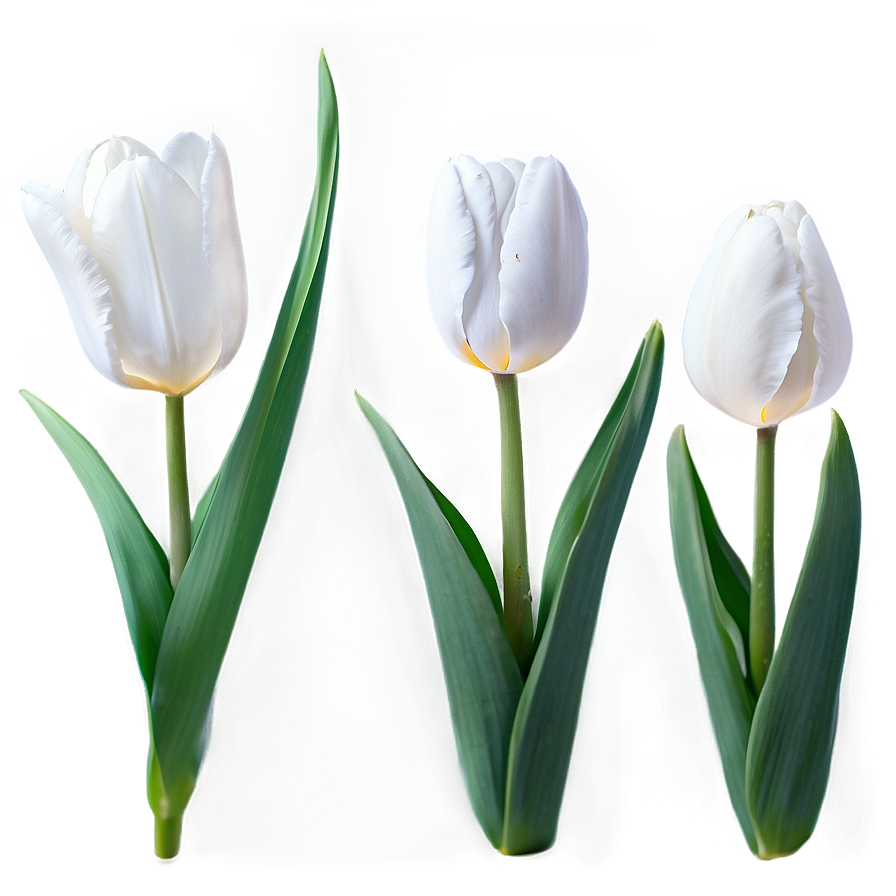 White Tulips Flowers Png 14 PNG