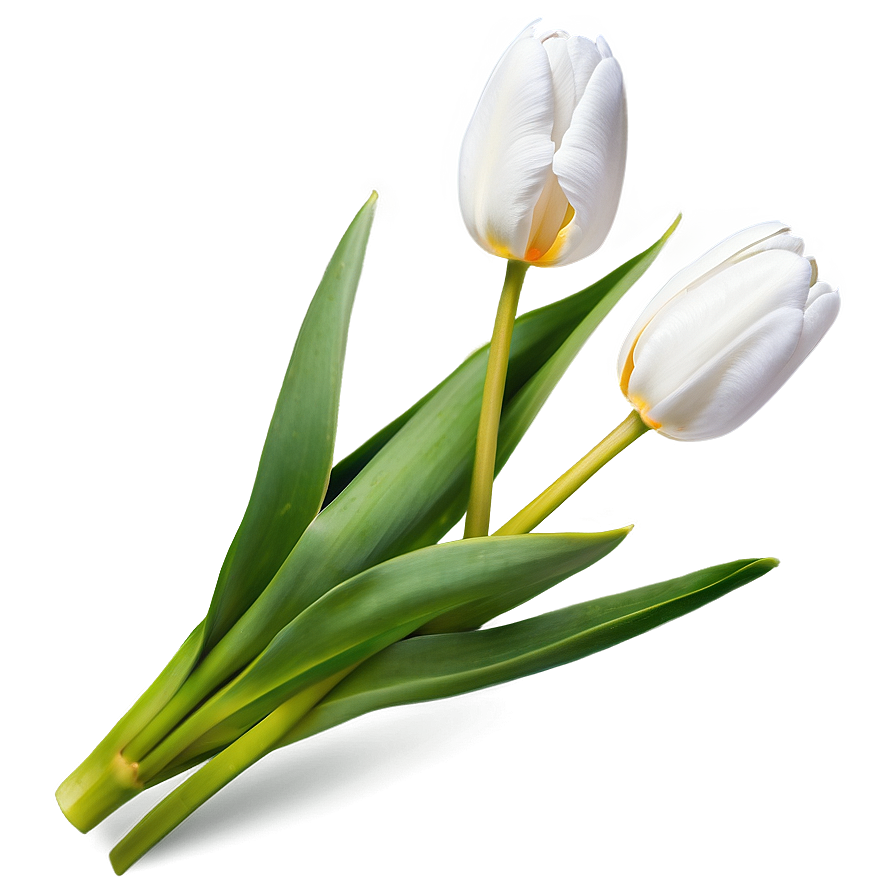 White Tulips Flowers Png 38 PNG