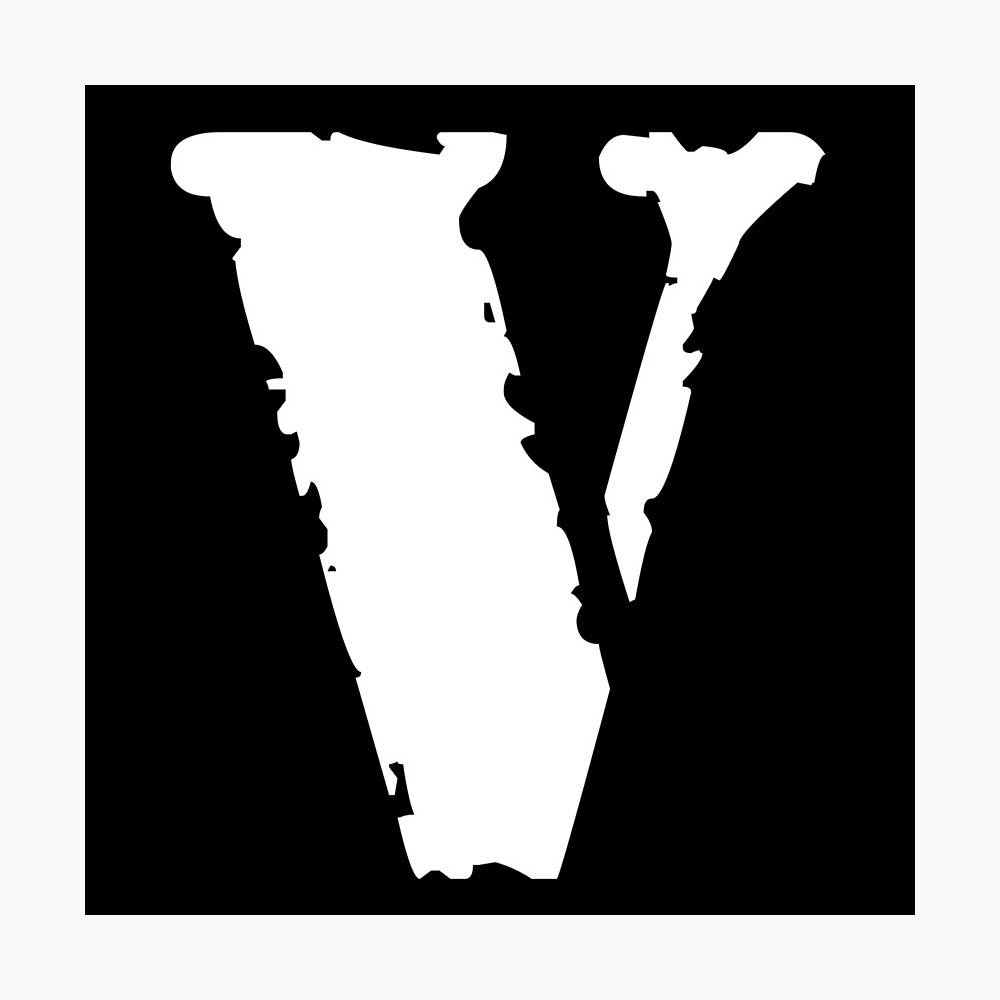 Logotipoblanco De V En Fondo Negro Para Perfil De Vlone Fondo de pantalla