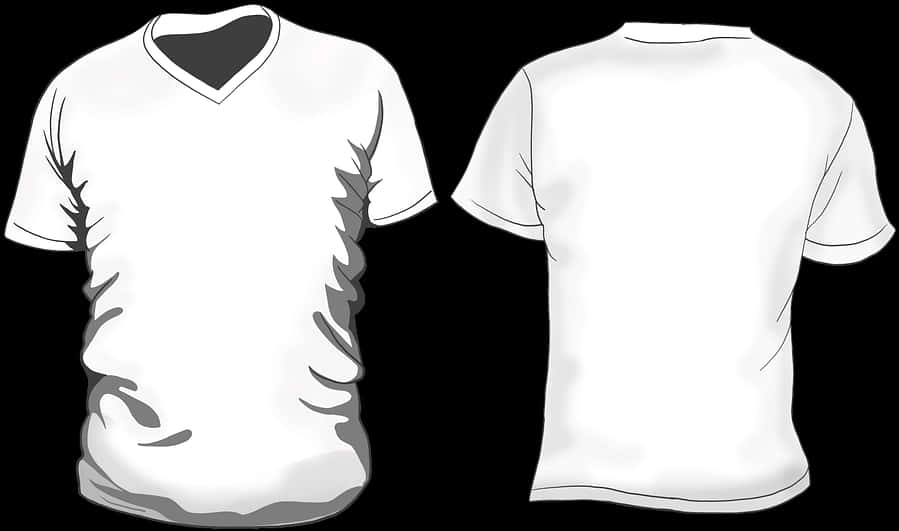 White V Neck T Shirt Graphic PNG