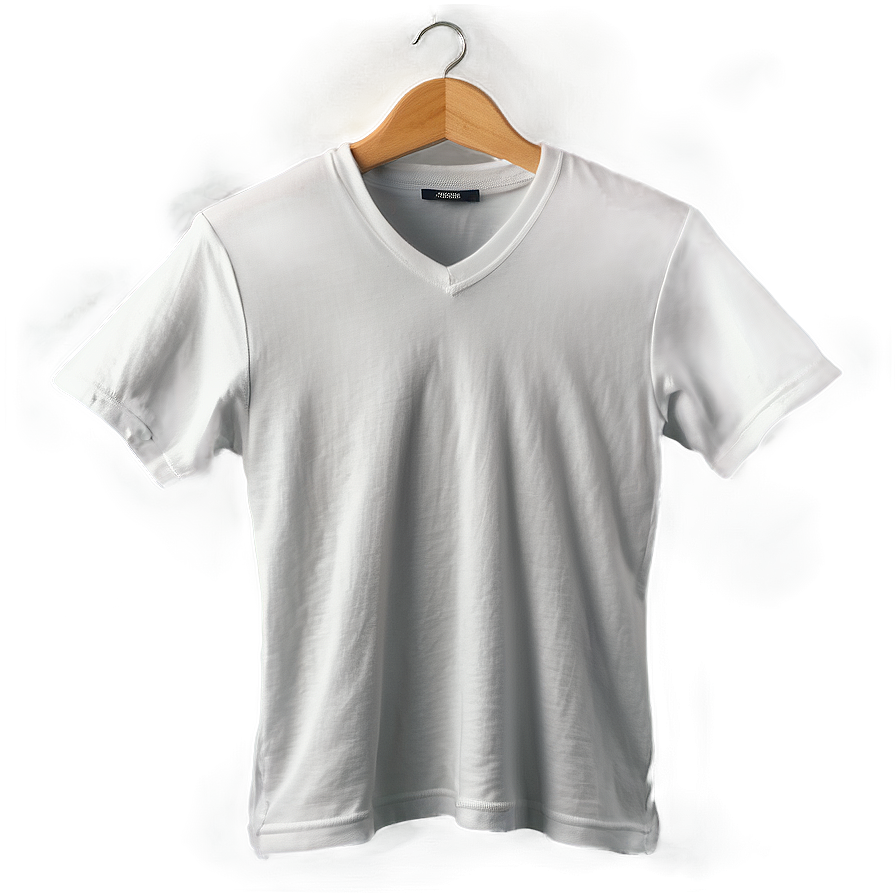 White V-neck Tee Png 06272024 PNG