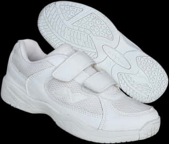 White Velcro Athletic Shoes PNG