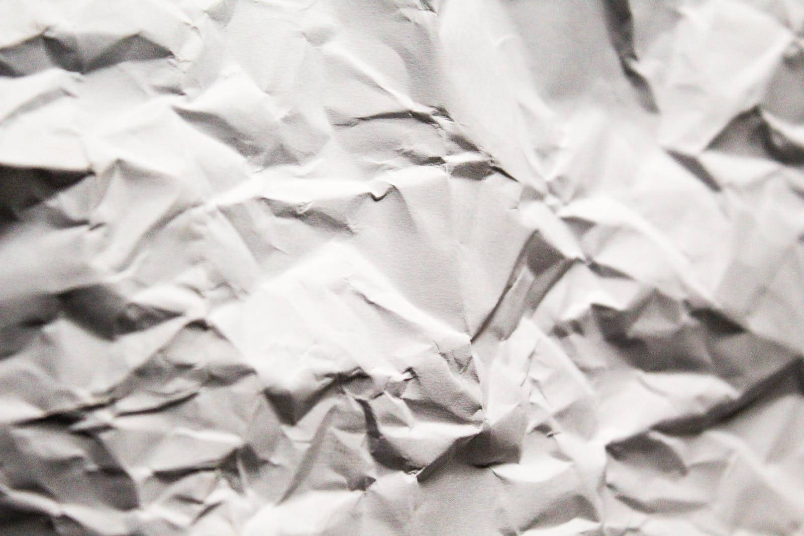 White Very Crumpled Paper Texture Wallpaper
