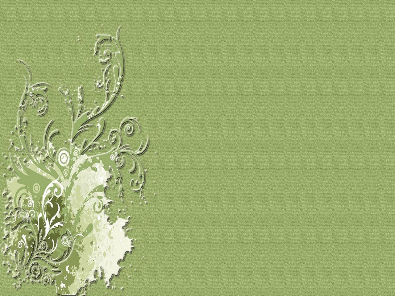 White Vines Sage Green Desktop Wallpaper