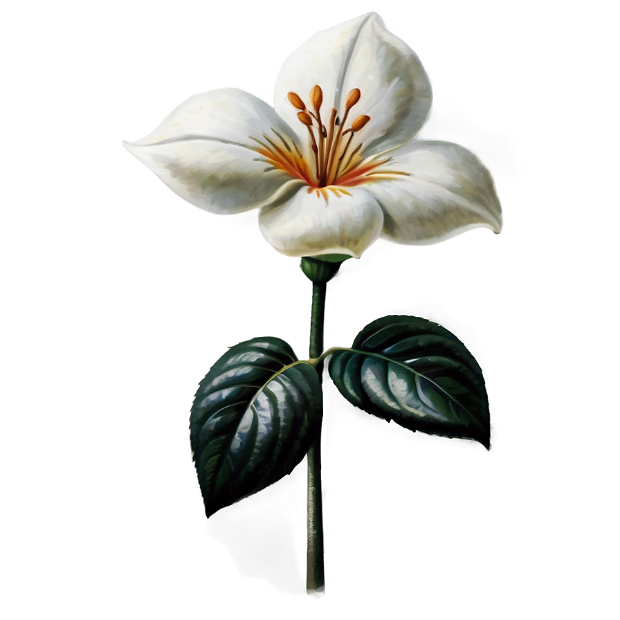 White Vintage Flower Png Fia PNG