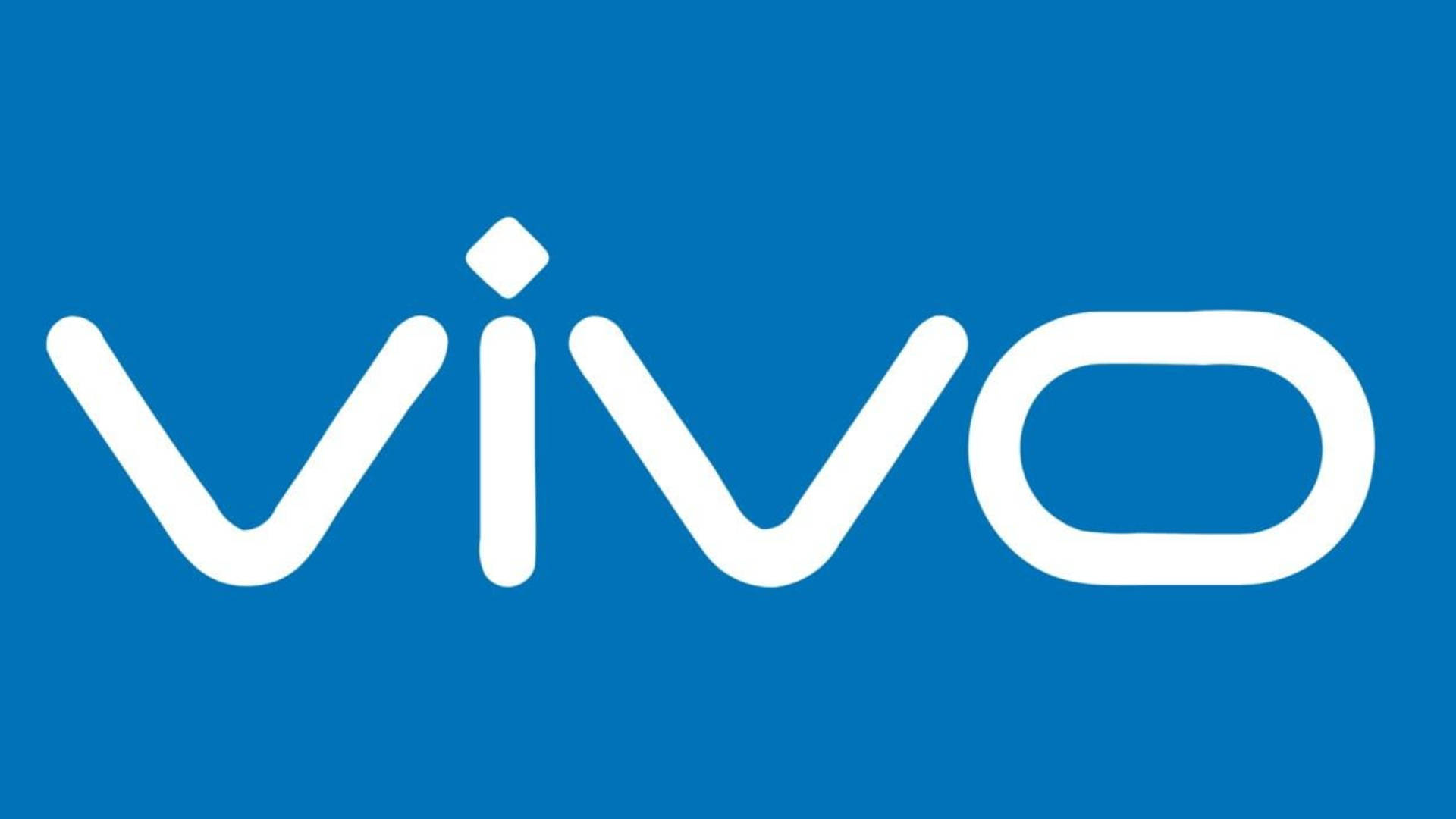 White Vivo Logo Blue Wallpaper