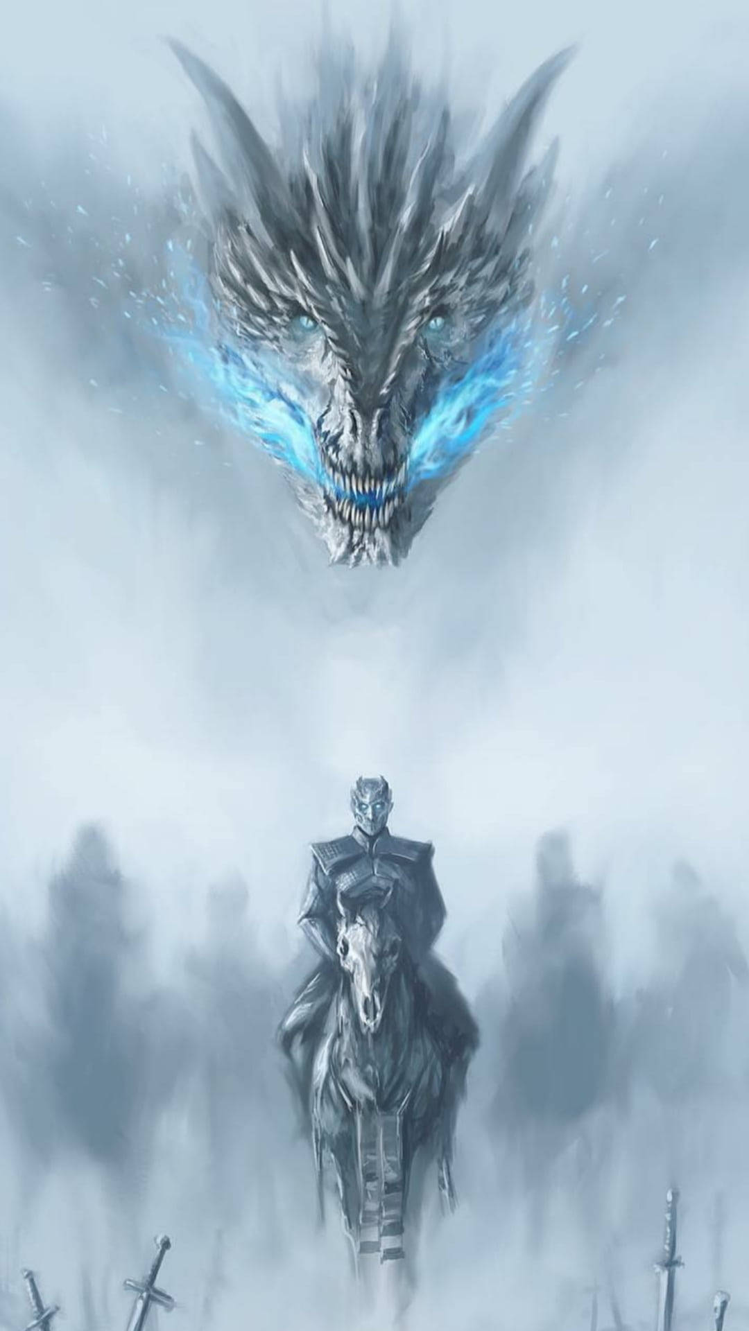 White Walker Dragon For Iphone Screens