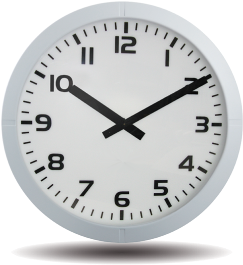 White Wall Clock Showing Ten Ten PNG