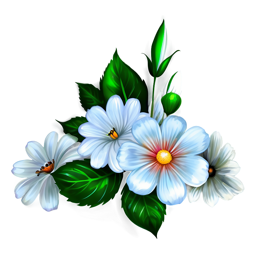 White Watercolor Flower Png 05242024 PNG
