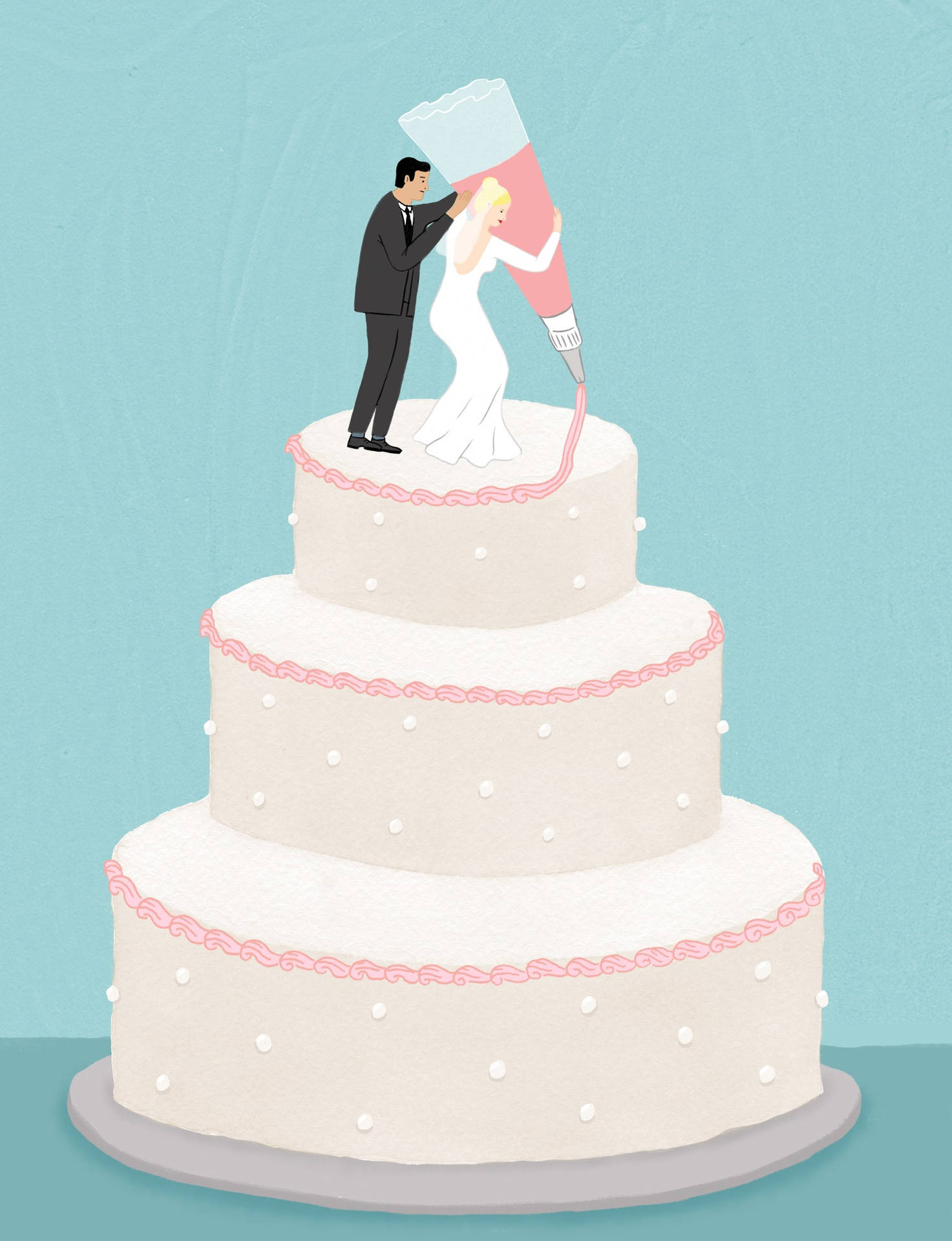 White Wedding Cake Digital Art Wallpaper